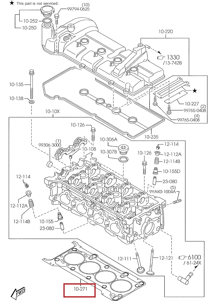 Amazon.com: Mazda ZY01-10-271A Engine Cylinder Head Gasket